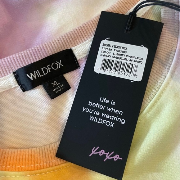 💥NWT💥 WildFox Sherbet Colorful Tie Dye Sweatshirt Size XL - Picture 6 of 6
